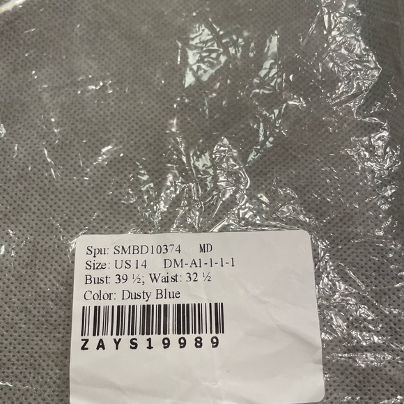 Dusty Blue Mother of the Bride/Groom dress.   One shoulder.  Full length. - Picture 8 of 9